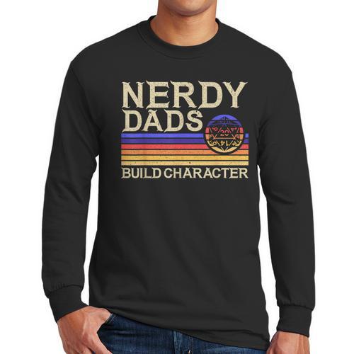 Nerdy Dad RPG Gaming D20 Tabletop Games RPG Gamer Men Long Sleeve T-Shirt - Father's Day Fun