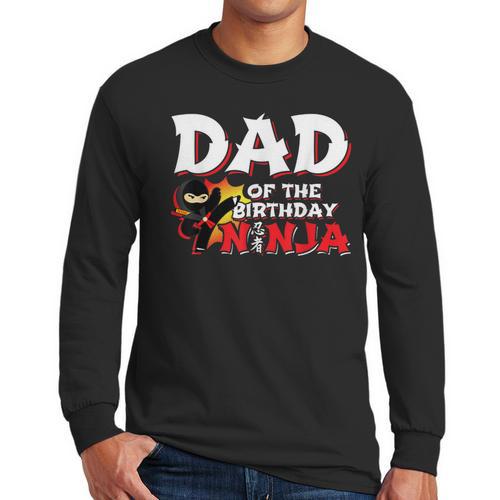 Ninja Birthday Party Dad Of The Birthday Ninja Small Men Long Sleeve T-Shirt - Father's Day Fun