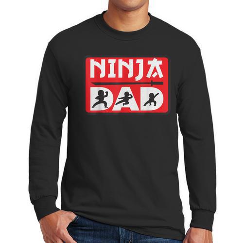 Ninja Dad Matching Family Ninja Warrior Men Long Sleeve T-Shirt - Father's Day Fun
