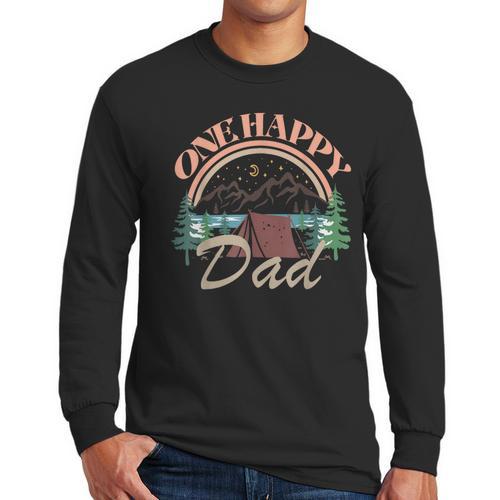 One Happy Dad First Birthday Camping Matching Family Party Men Long Sleeve T-Shirt - Father's Day Fun