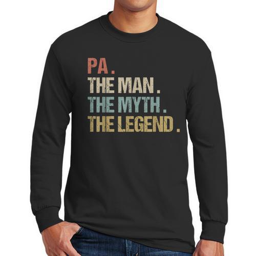 Pa The Man Myth Legend Shirt Father Dad Men Long Sleeve T-Shirt - Father's Day Fun