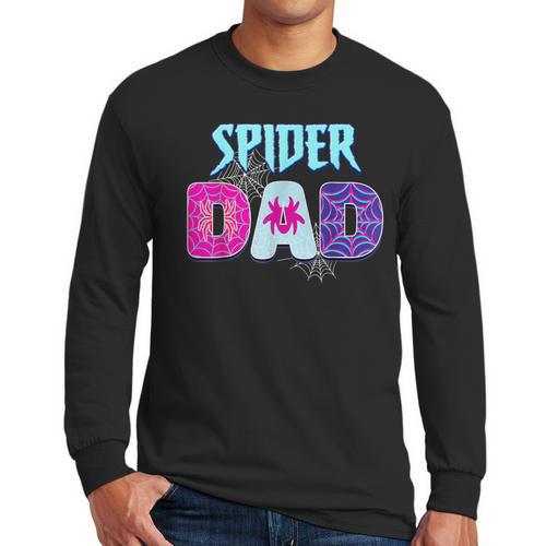 Parents Mom Spider Dad Matching Family Birthday Men Long Sleeve T-Shirt - Father's Day Fun