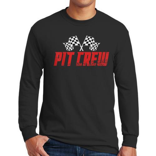 Pit Crew Family Racing Birthday Race Car For Dad Mom Kids Men Long Sleeve T-Shirt - Father's Day Fun