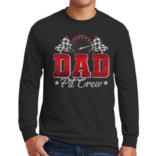 Pit Crew Race Car Racing Dad Family Birthday Party Men Long Sleeve T-Shirt - Father's Day Fun
