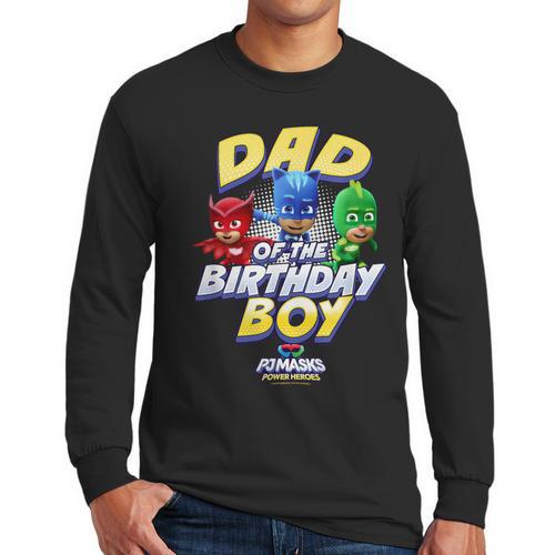 PJ Masks Group Shot Dad Of The Birthday Boy Logo Men Long Sleeve T-Shirt - Father's Day Fun
