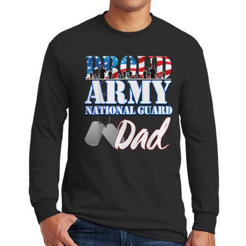 Proud Army National Guard Dad Fathers Day Shirt Men Men Long Sleeve T-Shirt - Father's Day Fun