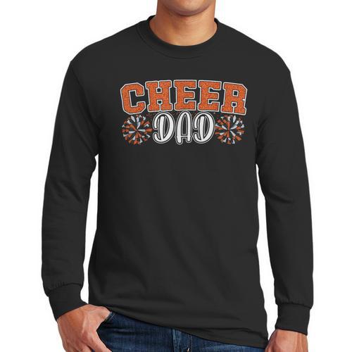 Proud Cheer Dad My Favorite Cheerleader Calls Me Dad Orange Men Long Sleeve T-Shirt - Father's Day Fun