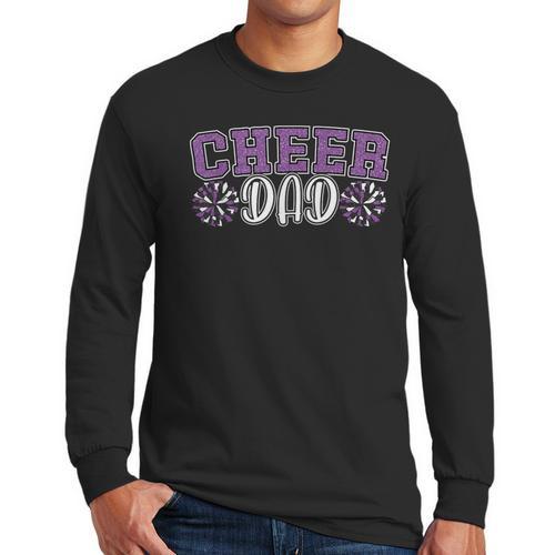 Proud Cheer Dad My Favorite Cheerleader Calls Me Dad Purple Men Long Sleeve T-Shirt - Father's Day Fun