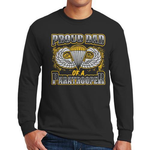Proud Dad Of a Airborne Division Paratrooper Men Long Sleeve T-Shirt - Father's Day Fun