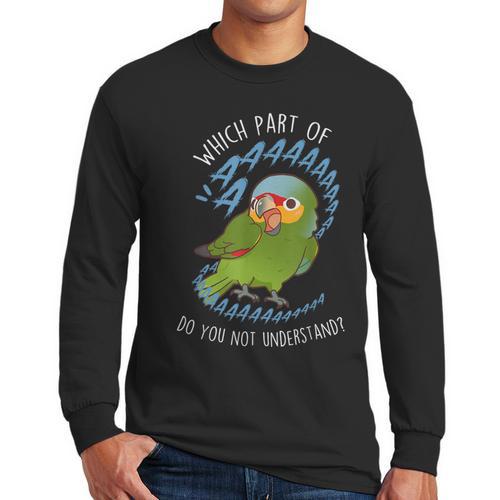 Red-Lored Amazon Parrot Aaaa Cute Pet Bird Mom Dad Men Long Sleeve T-Shirt - Father's Day Fun