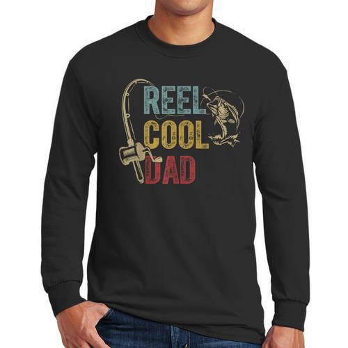 Reel Cool Dad Fishing Shirt Father's Day Fisherman Men Long Sleeve T-Shirt - Father's Day Fun