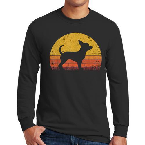 Retro Chihuahua Men Women Dog Mom Dad Chihuahua Men Long Sleeve T-Shirt - Father's Day Fun