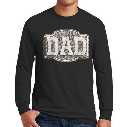 Retro Old Camo Dad Camouflage Hunting Season Father's Day Men Long Sleeve T-Shirt - Father's Day Fun