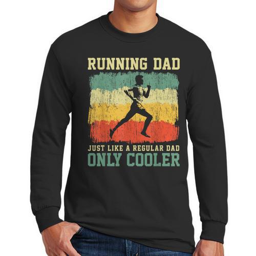 Retro Running Dad Runner Marathon Athlete Humor Outfit Men Long Sleeve T-Shirt - Father's Day Fun