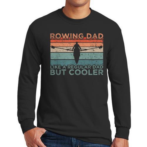 Round Rowing Dad Rudder Men Long Sleeve T-Shirt - Father's Day Fun