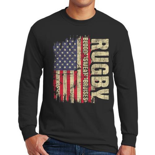 Rugby Blood Sweat Bruises Rugby Player Coach Dad Mom Men Long Sleeve T-Shirt - Father's Day Fun
