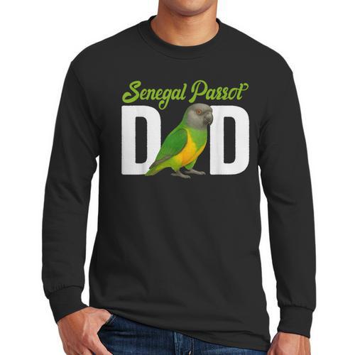 Senegal Parrot Dad Senegal Parrot Owner Senegal Parrot Lover Men Long Sleeve T-Shirt - Father's Day Fun