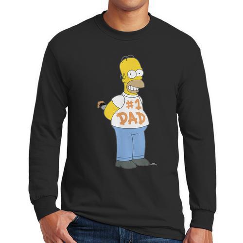 The Simpsons Homer Number 1 Dad Father's Day V2 Men Long Sleeve T-Shirt - Father's Day Fun