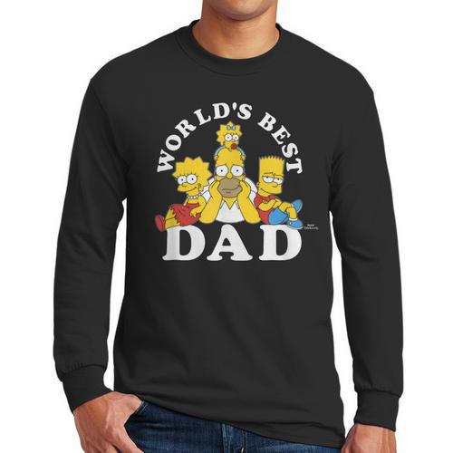 The Simpsons World's Best Dad Father's Day Group V2 Small Men Long Sleeve T-Shirt - Father's Day Fun