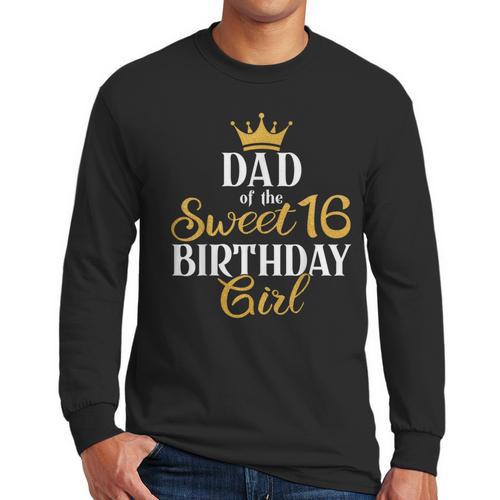 Sixteen Squad Bday Party Dad Of Sweet 16th Birthday Queen Men Long Sleeve T-Shirt - Father's Day Fun