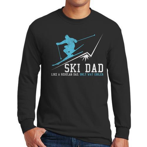 Ski Dad Winter Sports Skiing Father Men Long Sleeve T-Shirt - Father's Day Fun
