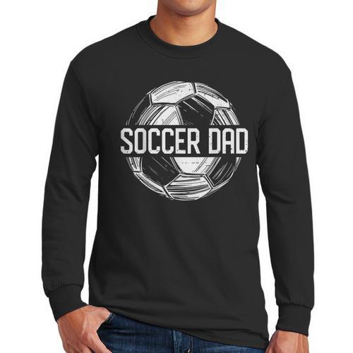 Soccer Dad Family Matching Team Player Sport Lover Papa Men Long Sleeve T-Shirt - Father's Day Fun