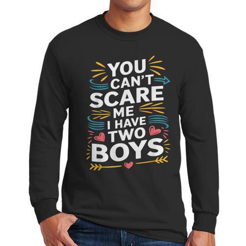 Son Dad Jokes You Can't Scare Me I Have Two Boys Men Men Long Sleeve T-Shirt - Father's Day Fun