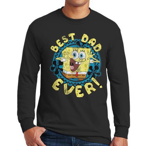 Spongebob Squarepants Father's Day Best Dad Ever Men Long Sleeve T-Shirt - Father's Day Fun