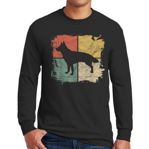 Square Retro German Shepherd Owner Dog Shepard Dad Mom Men Long Sleeve T-Shirt - Father's Day Fun