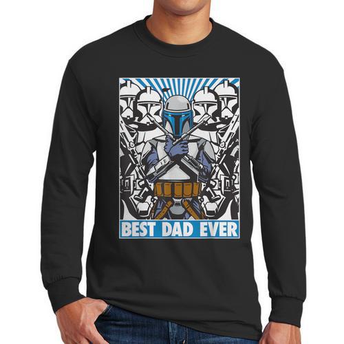 Star Wars Father's Day Jango Fett Best Dad Ever Men Long Sleeve T-Shirt - Father's Day Fun