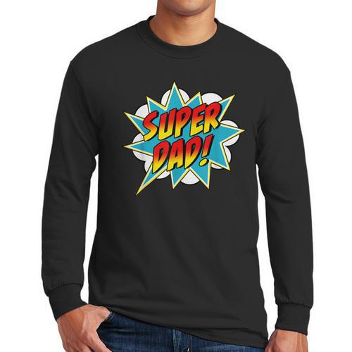 Super Dad Comic Book Superhero Father's Day Men Long Sleeve T-Shirt - Father's Day Fun