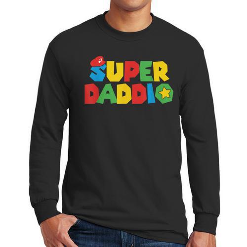 Super Gamer Dad Unleashed Celebrating Fatherly Powers Men Long Sleeve T-Shirt - Father's Day Fun
