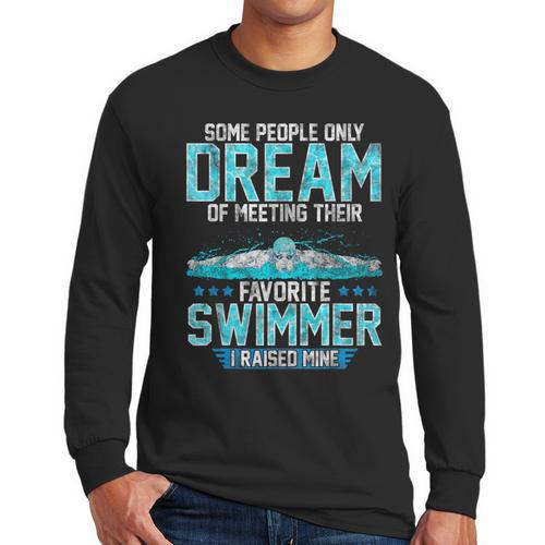 Swimming Parent Swimmer Mom Dad My Favorite Swim Meet Men Long Sleeve T-Shirt - Father's Day Fun