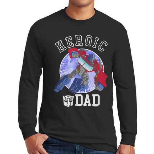 Transformers Father's Day Optimus Prime Heroic Dad Vintage Men Long Sleeve T-Shirt - Father's Day Fun