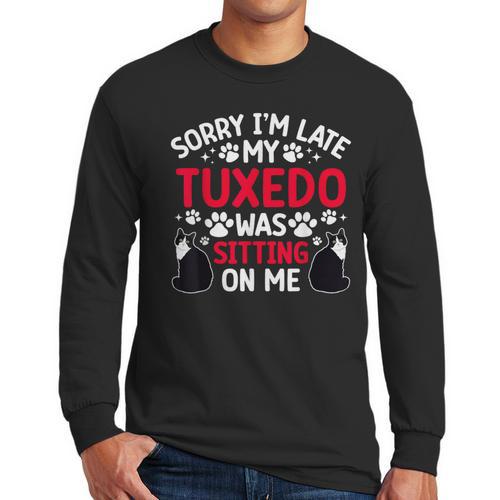 Tuxedo Cat Owner Tuxedo Cat Dad Tuxedo Cat Mom Men Long Sleeve T-Shirt - Father's Day Fun