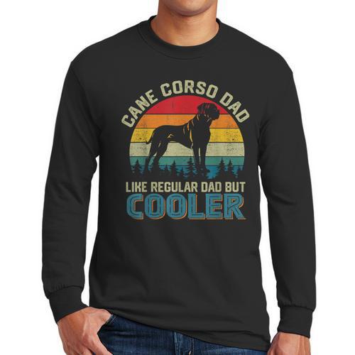 Vintage Cane Corso Dad Like Regular Dad But Cooler Men Long Sleeve T-Shirt - Father's Day Fun