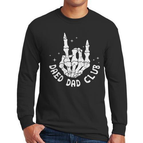 Vintage Dead Dad Club Matching 2 Sides Fathers Day Men Long Sleeve T-Shirt - Father's Day Fun