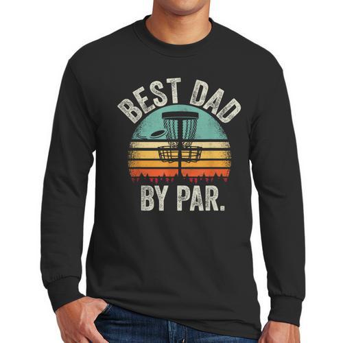 Vintage Disc Golf Dad Best Dad By Par Disk Golf Men Long Sleeve T-Shirt - Father's Day Fun