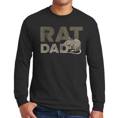 Vintage Distressed Rat Dad Men Long Sleeve T-Shirt - Father's Day Fun