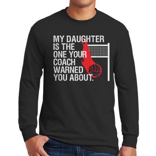 Volleyball Mom Dad Parent Shirt Daughter Player Men Long Sleeve T-Shirt - Father's Day Fun