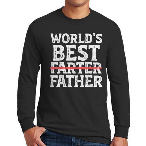 World's Best Father Farter Dad Daddy Papa Joke Men Long Sleeve T-Shirt - Father's Day Fun