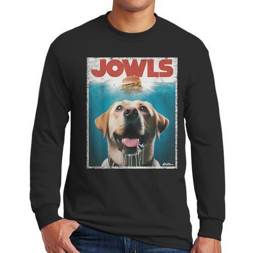 Yellow Lab Jowls Top Labrador Retriever Dog Mom Dad Men Long Sleeve T-Shirt - Father's Day Fun