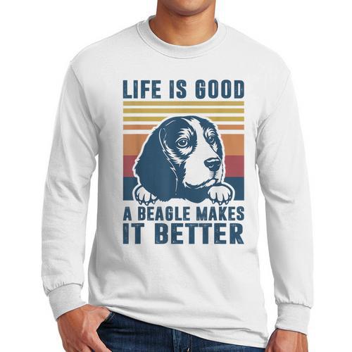 Beagle For Men Women Beagle Dog Mom Dad Beagle Men Long Sleeve T-Shirt - Father's Day Fun