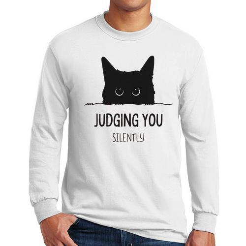 Cat Judging You Silently Cat Mom Dad Premium Tri-Blend Men Long Sleeve T-Shirt - Father's Day Fun