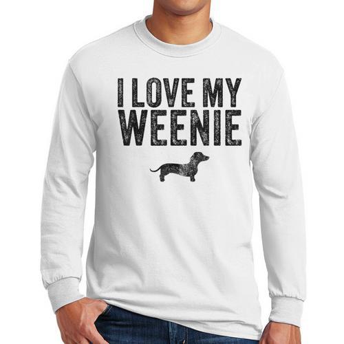 Dachshund Dog I Love My Weenie Dad Mom Dog Lover Men Long Sleeve T-Shirt - Father's Day Fun