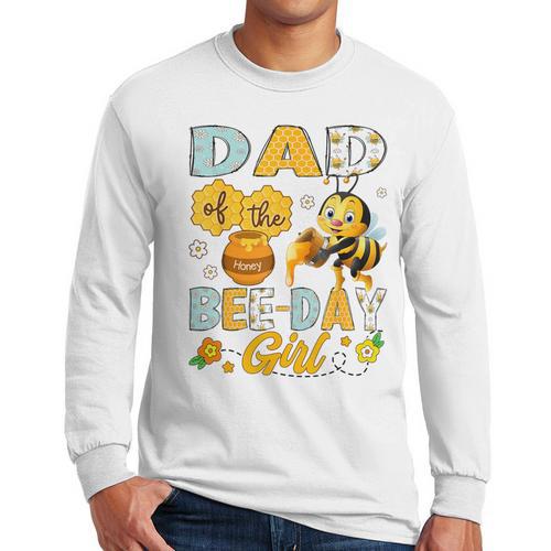Dad Of The Bee-Day Girl Bee Birthday Party Men Long Sleeve T-Shirt - Father's Day Fun