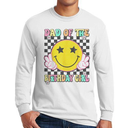 Dad Of The Birthday Girl Retro Family Matching Party Bday Men Long Sleeve T-Shirt - Father's Day Fun