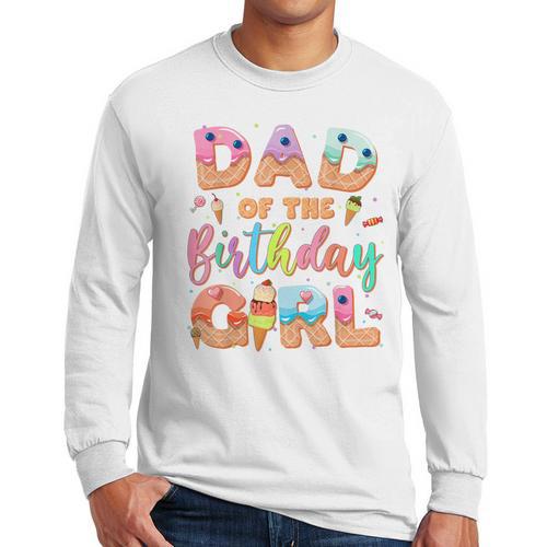 Dad Of The Birthday Ice Cream Family Matching Party Men Long Sleeve T-Shirt - Father's Day Fun