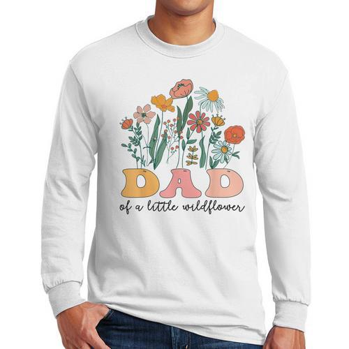 Dad Of The Little Wildflower Birthday Party Baby Shower Men Long Sleeve T-Shirt - Father's Day Fun