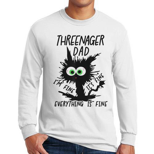 Dad Threenager Dad Daddy Of A Threenager Men Long Sleeve T-Shirt - Father's Day Fun
